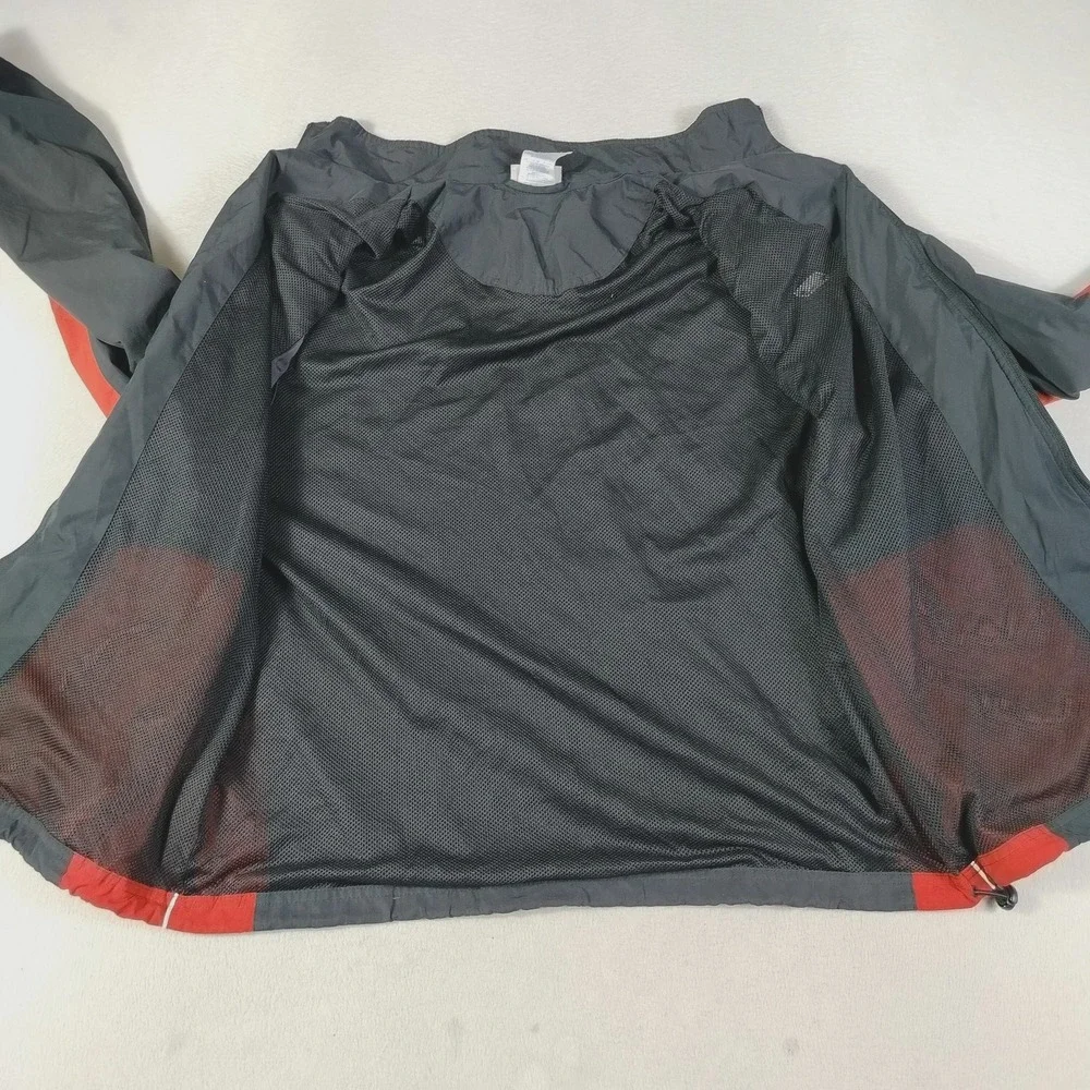 RBK Jacket Mens XL Black Red Colorblock Windbreaker Full Zip Mesh Lined Athletic